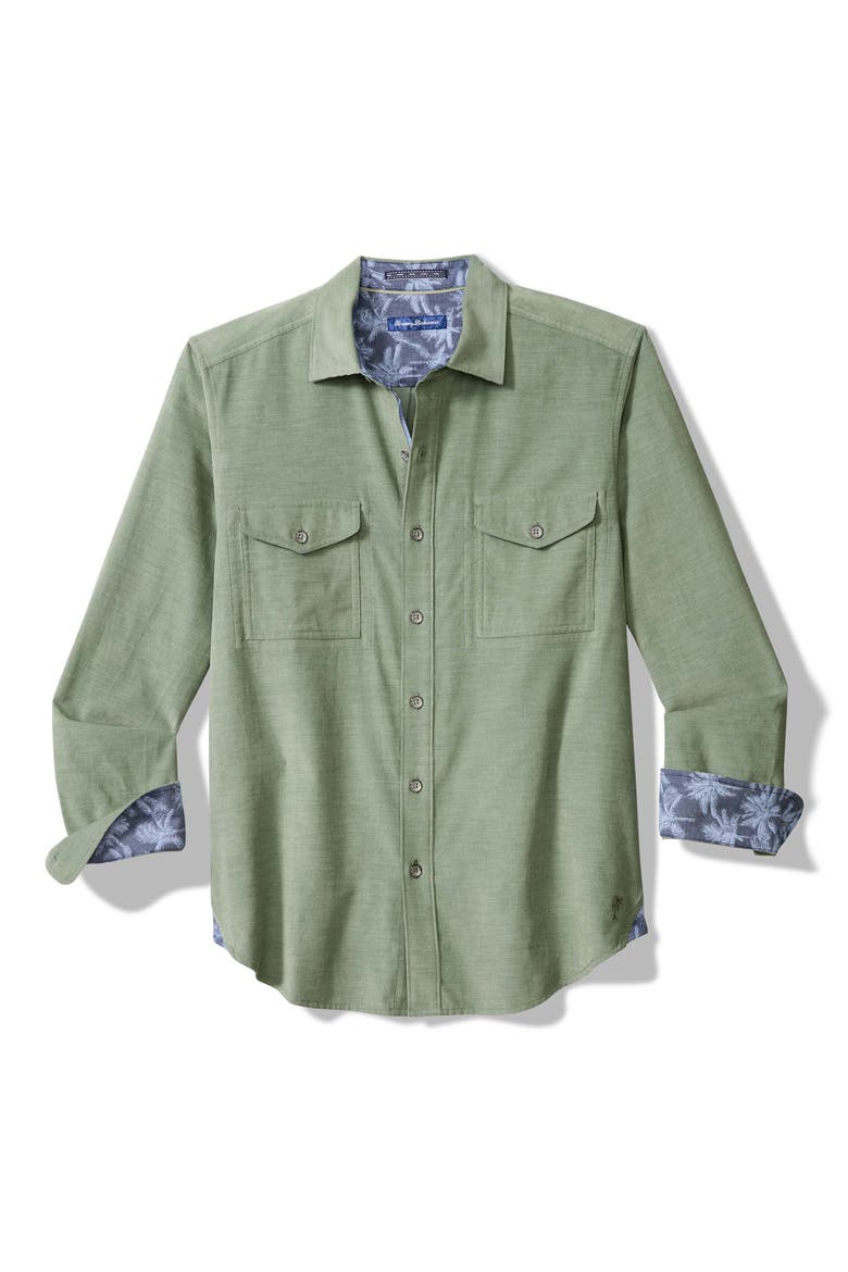 Coastline Cord Heather Bay Cotton Corduroy Button-Up Shirt, Main, color, DARK SPA HEATHER
