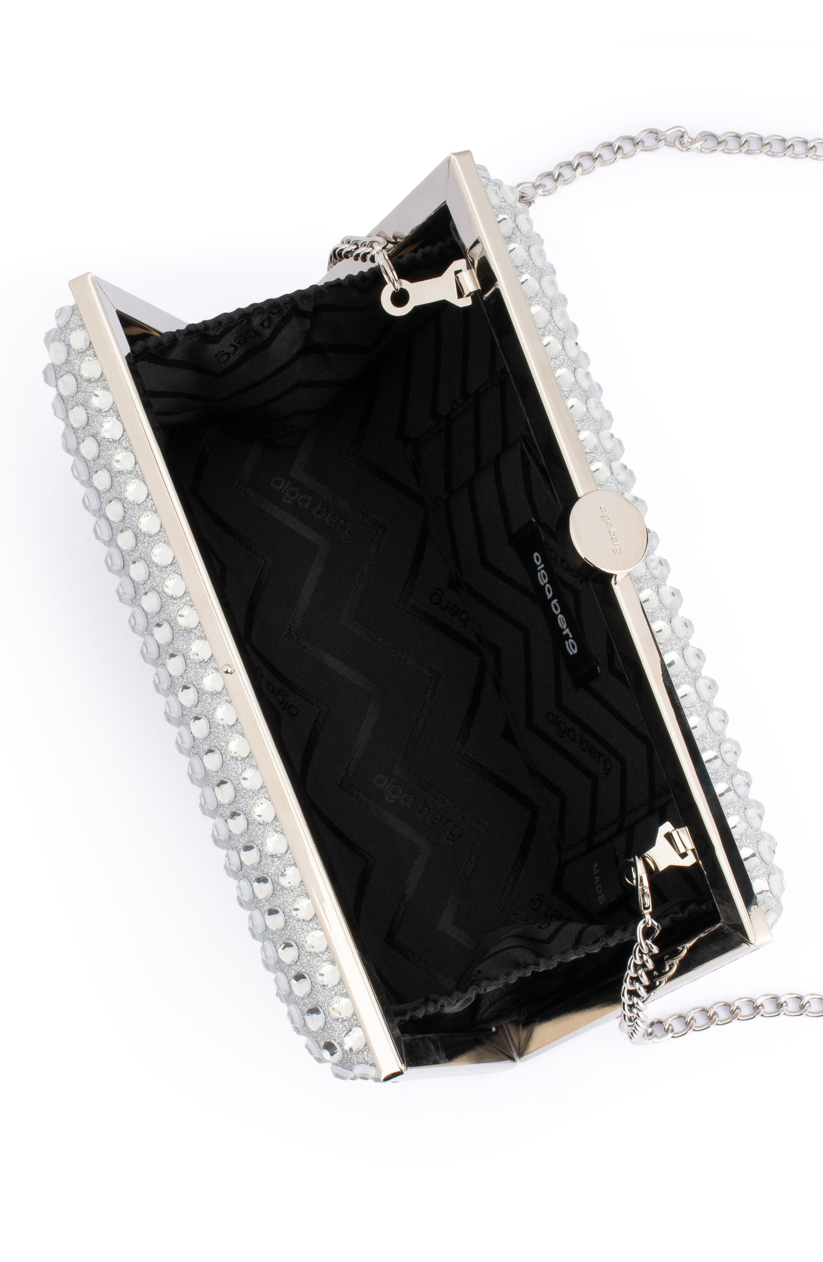 Olga Berg Manuela Hot Fix Crystal Frame Clutch, Alternate, color, 