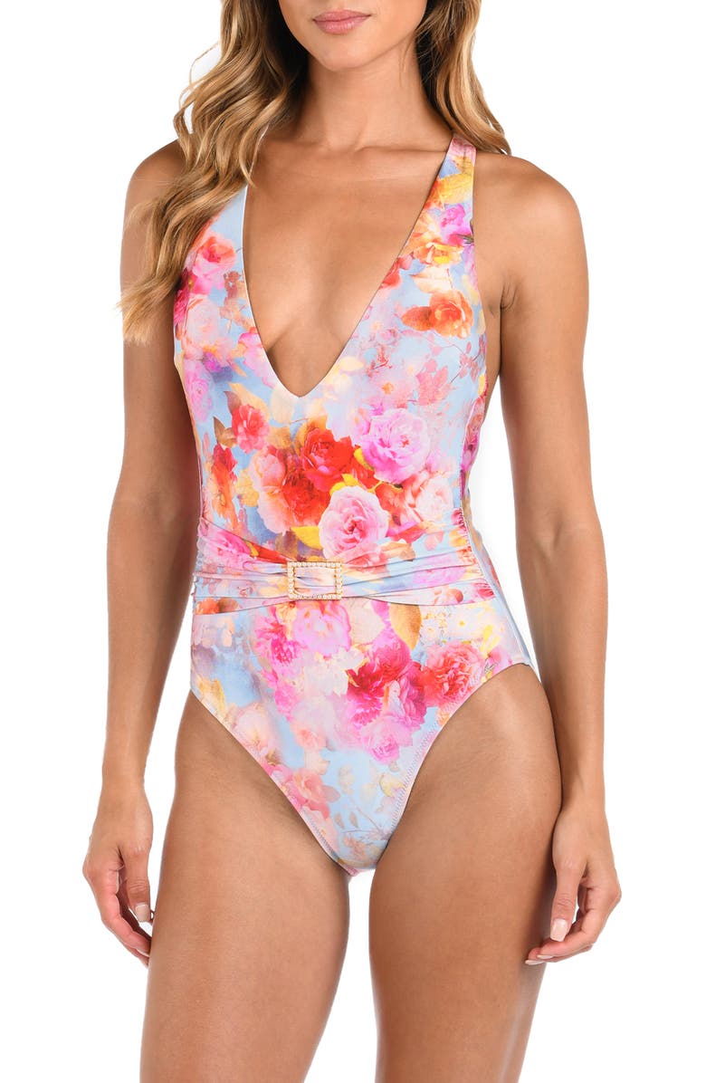 L'AGENCE Lisa Soft Cloud One-Piece Swimsuit, Main, color, Pink