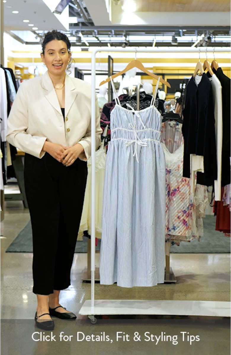 Stripe Cotton Blend Midi Dress, sales video thumbnail