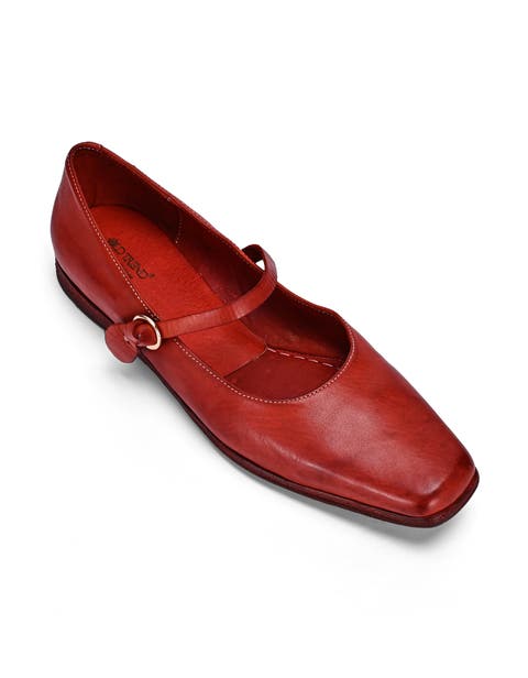 Classic Genuine Leather Polished Vintage Mary Jane Flat