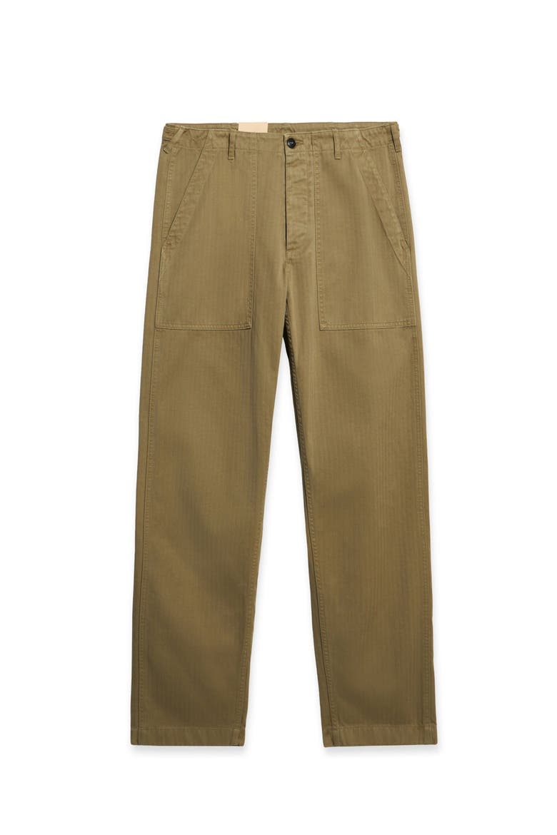 Newfatigue Herringbone Cotton Fatigue Trousers, Main, color, OLIVE