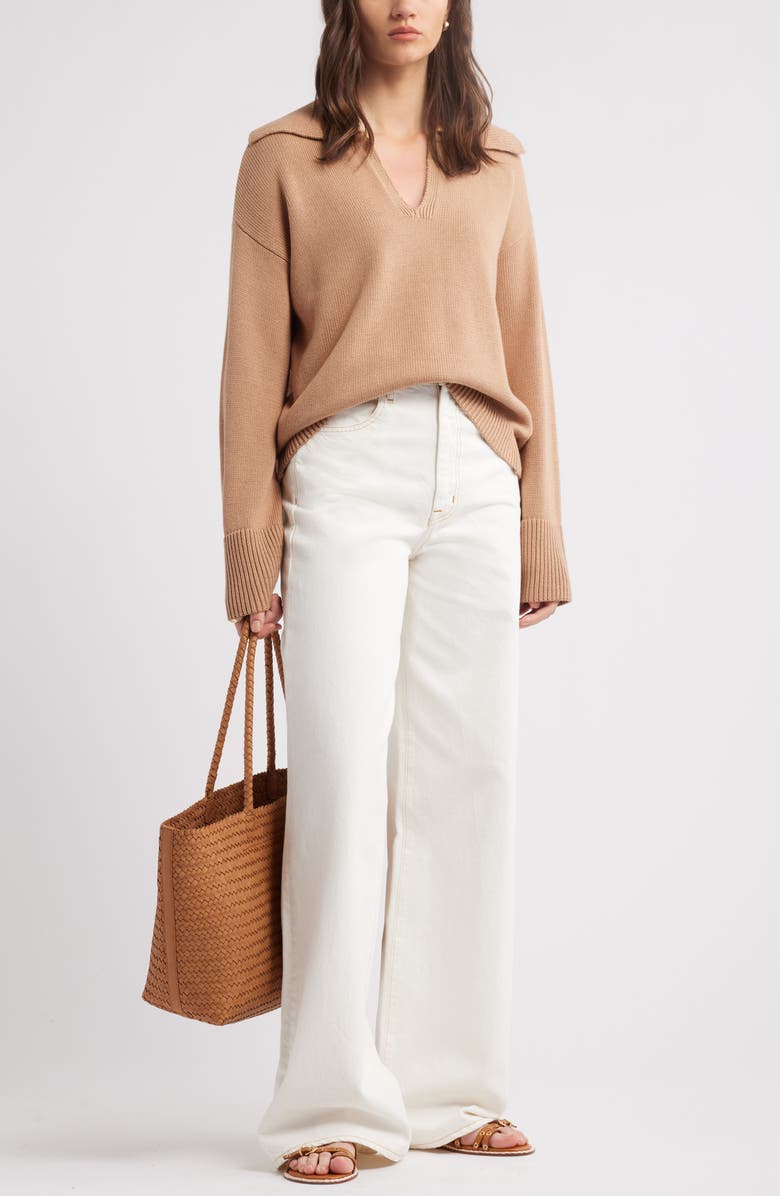 Nordstrom Stripe Cotton & Cashmere Sweater, Alternate, color, 