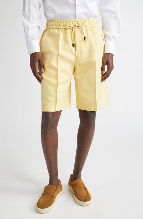 Cotton & Linen Drawstring Bermuda Shorts