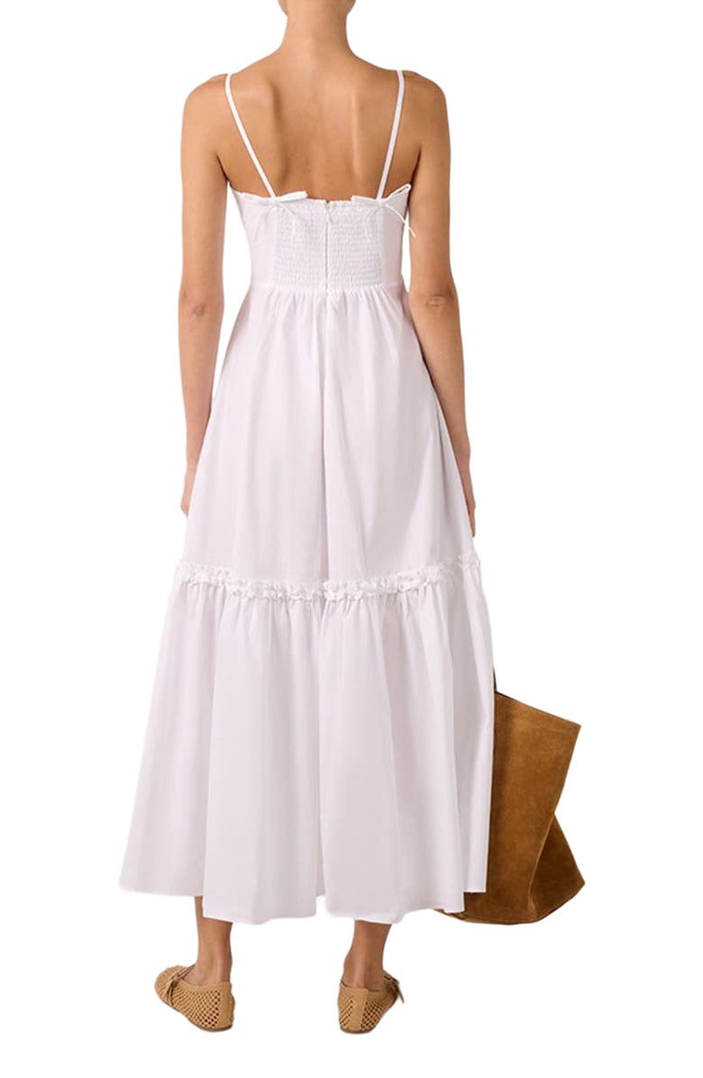 WeWoreWhat Ruffle Flare Midi Dress, Alternate, color, Classic White