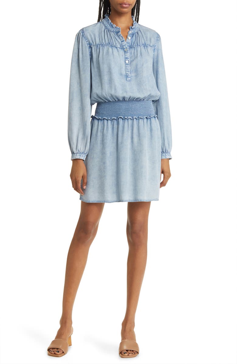 Rails Shawna Smocked Waist Chambray Minidress, Main, color,