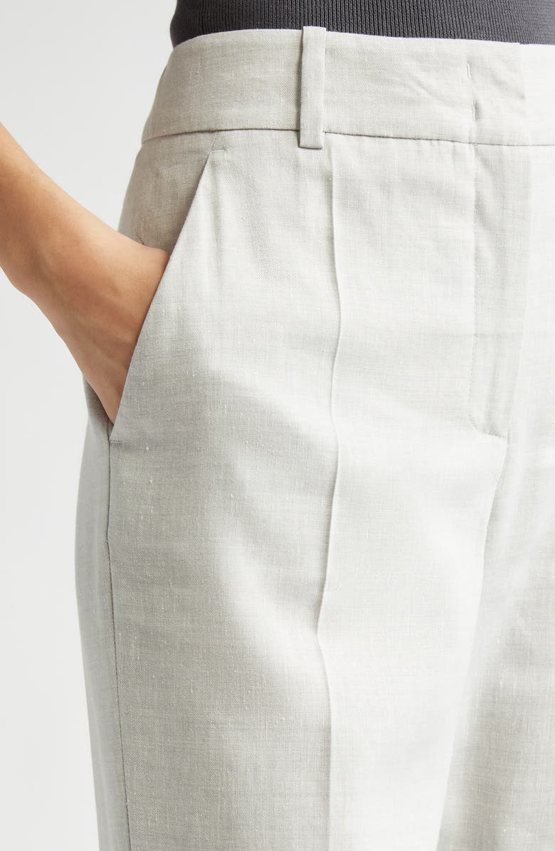 Eleventy Slim Fit High Waist Linen & Wool Pants, Alternate, color,