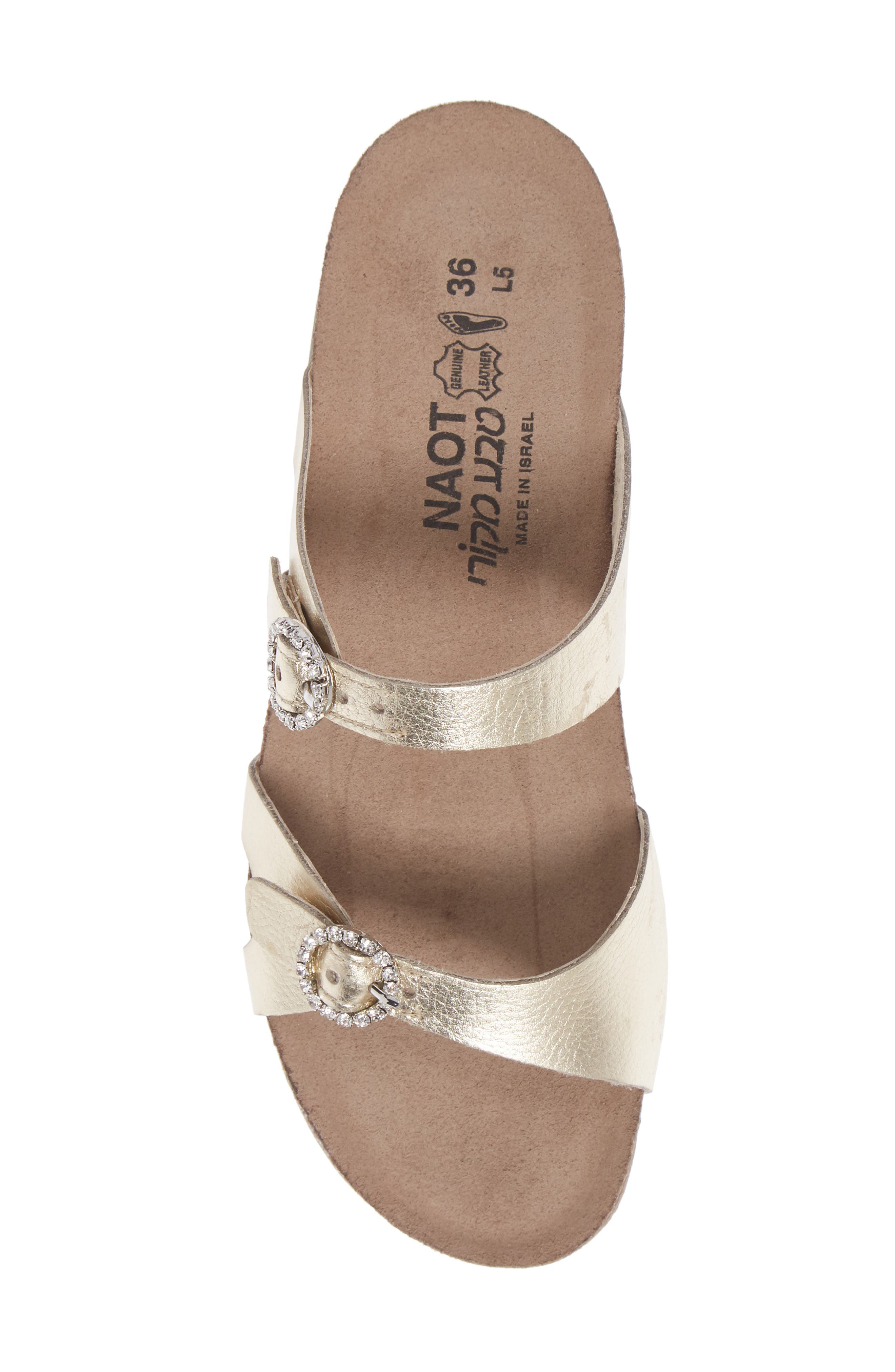 Naot Kate Rhinestone Buckle Sandal, Alternate, color, Radiant Gold Leather