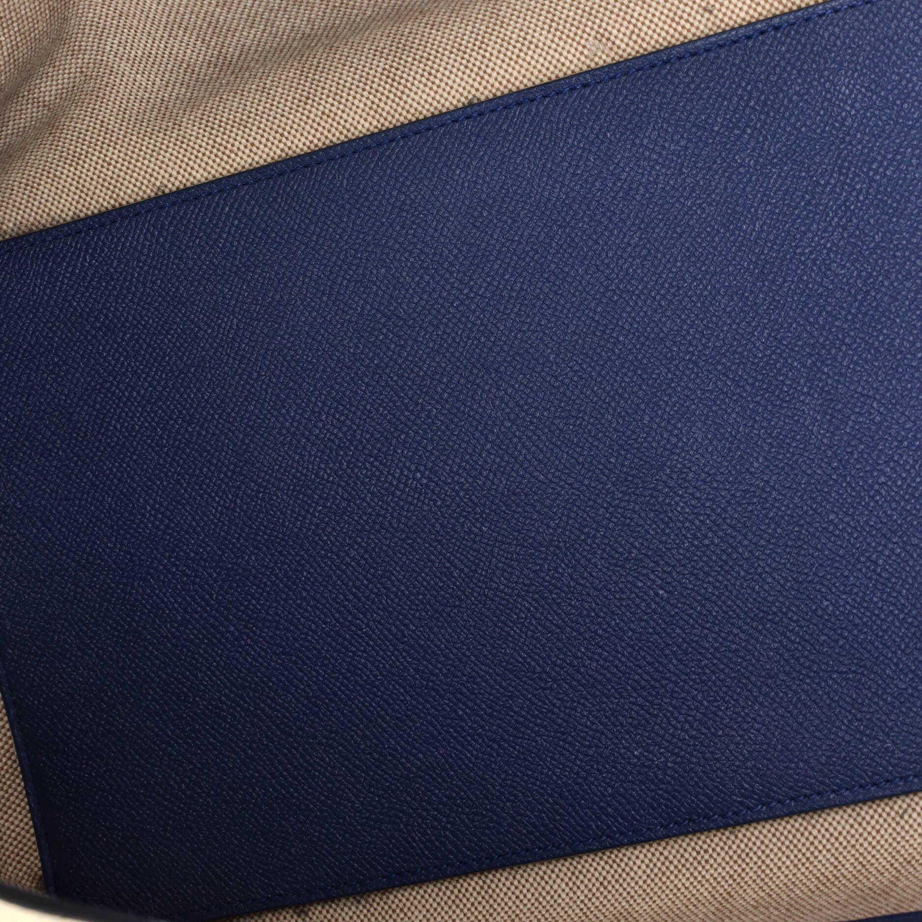 Pre-Owned Hermes Maxibox Cabas Doblis Suede with Epsom 36, Alternate, color, Bleu Brighton