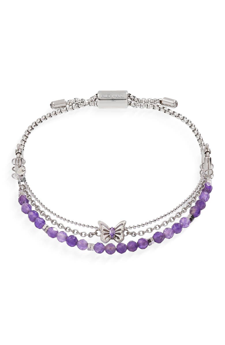 Alex and Ani Butterfly Stranded Bracelet Set, Main, color, Silver