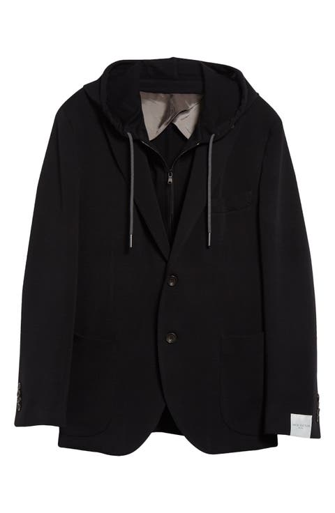 Wolsey Wool Sport Coat with Removable Zip Hoodie Bib