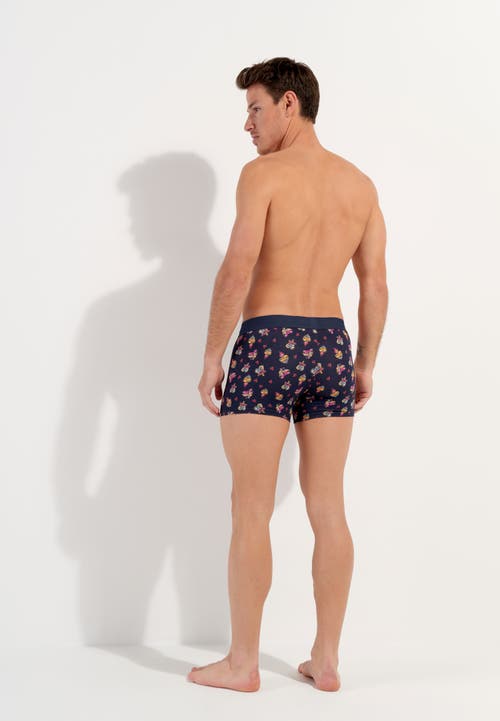Hom Love Story Boxer Briefs In Navy Print
