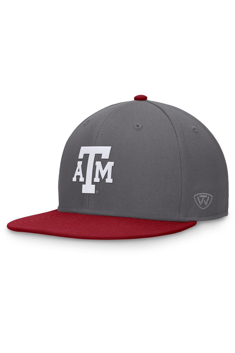 Men's Top of the World Gray/Maroon Texas A&M Aggies Rally Two-Tone Fitted Hat, Main, color, Gray