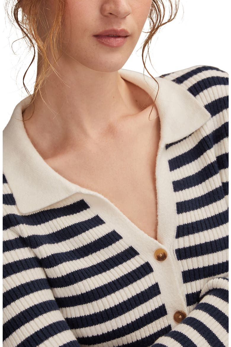 Stripe Johnny Collar Cardigan, Alternate, color, TOFU