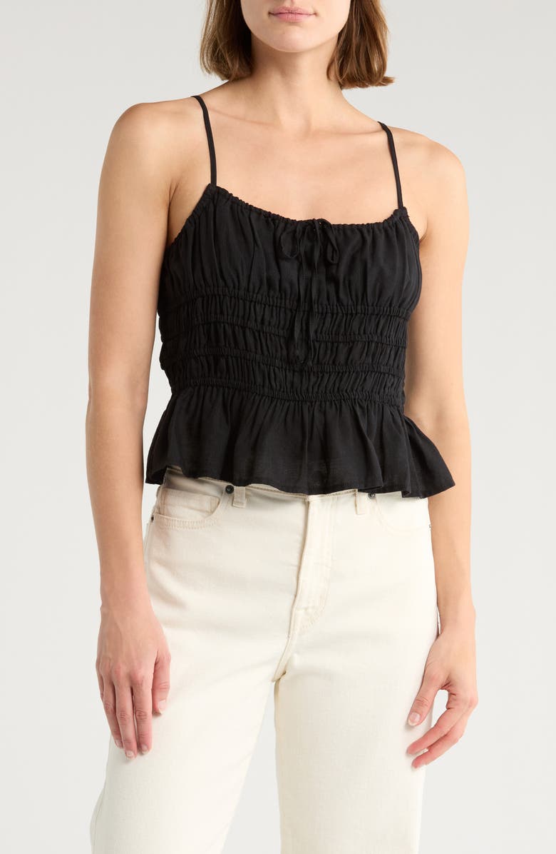 NSR Strappy Ruched Camisole, Main, color, Black