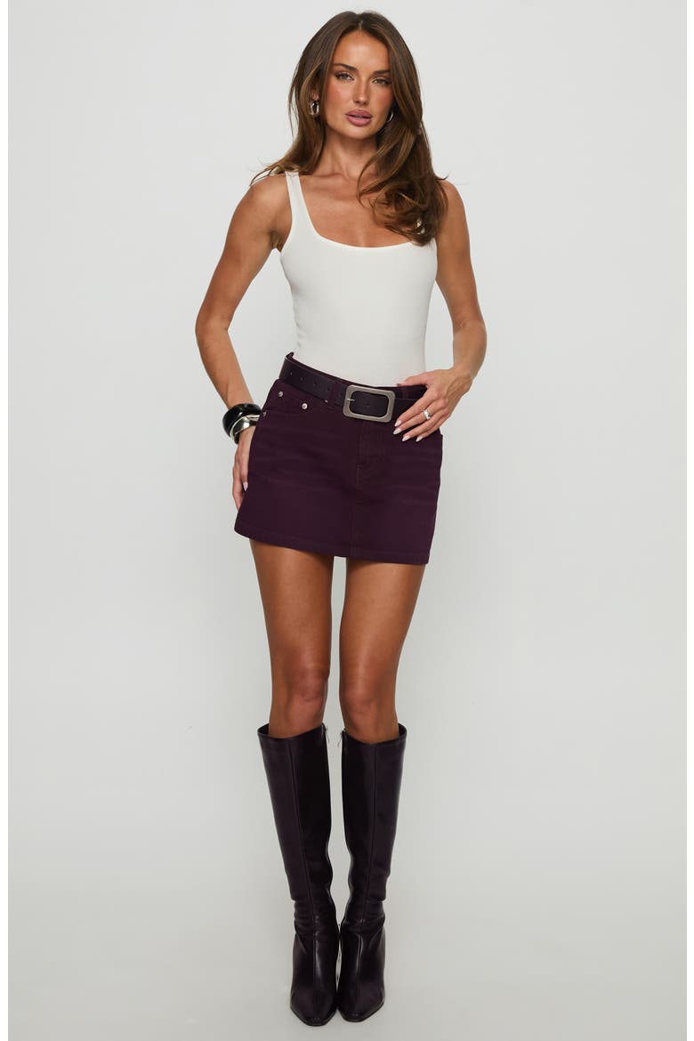Paulette Denim Miniskirt, Alternate, color, RED