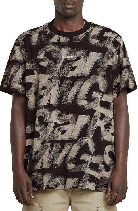 Sprayed Letters Loose Organic Cotton T-Shirt