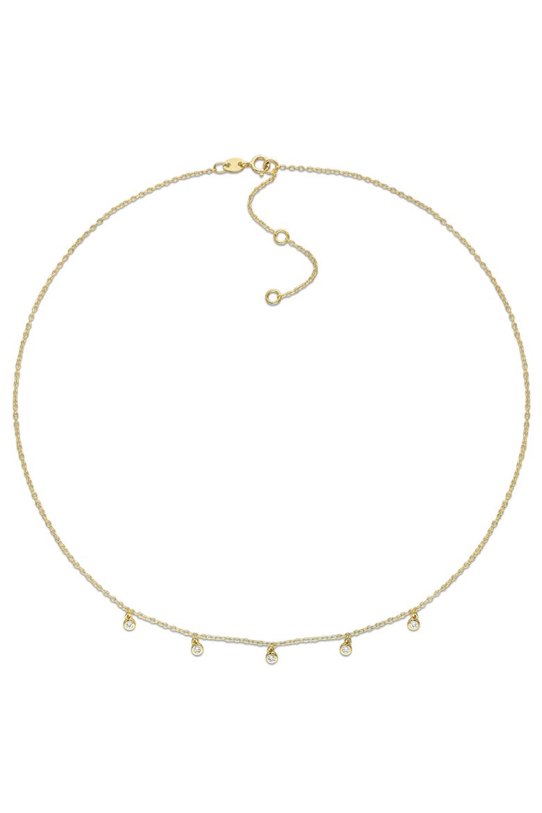 1/6 CTW Lab-Grown Diamond Station Necklace, Alternate, color, Yellow-Plated