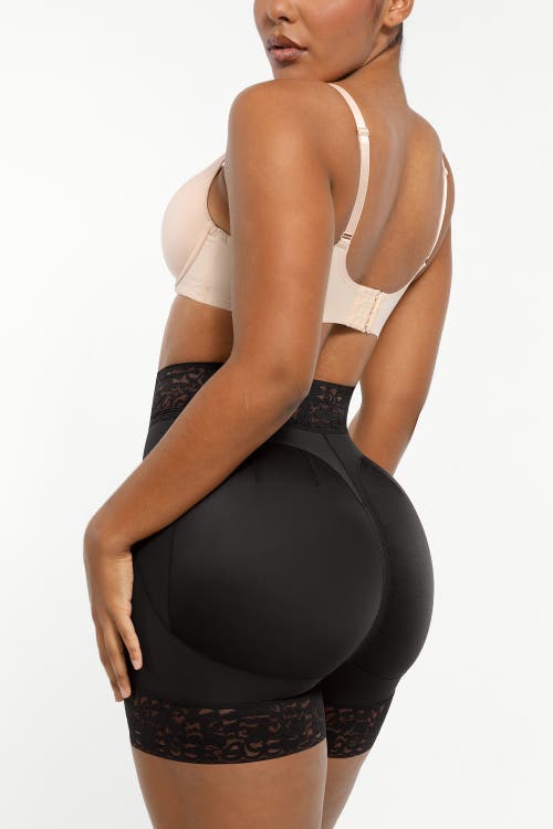 Shapellx Mid-rise Steel Boned Butt-lifting Shorts In Onyx Black