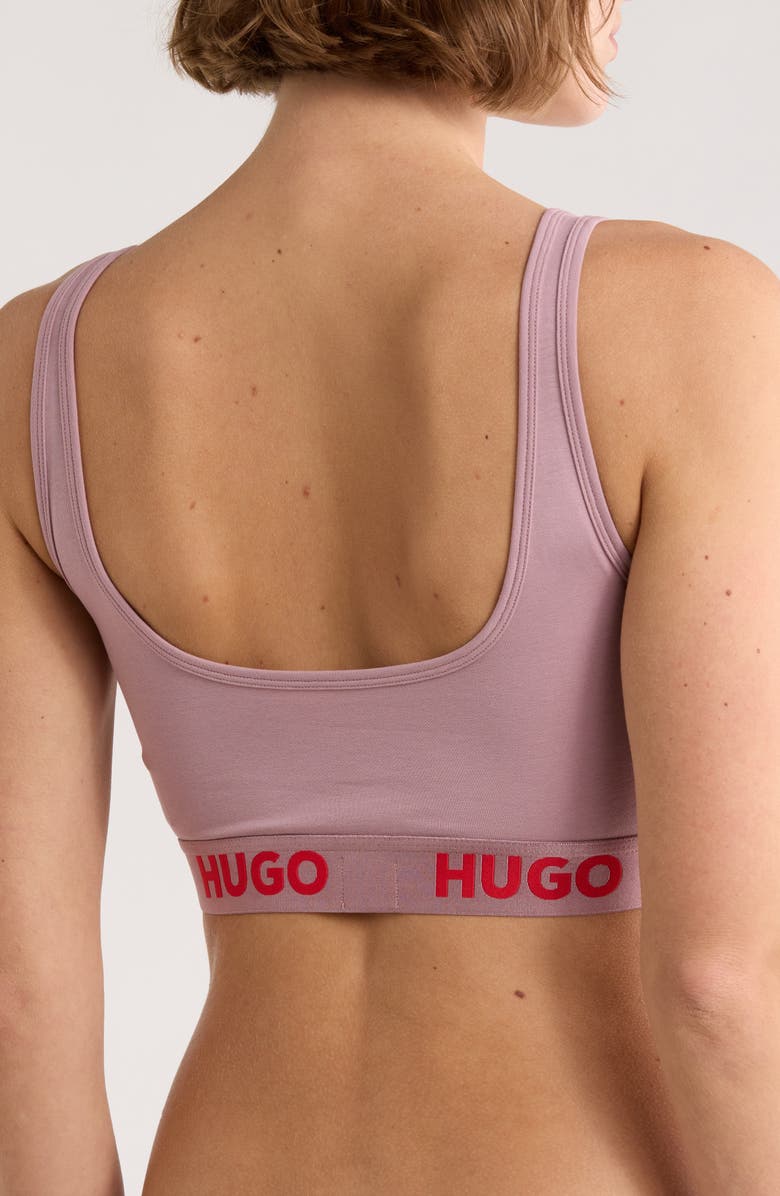 BOSS Sporty Logo Bralette, Alternate, color, Light/ Pastel Purple