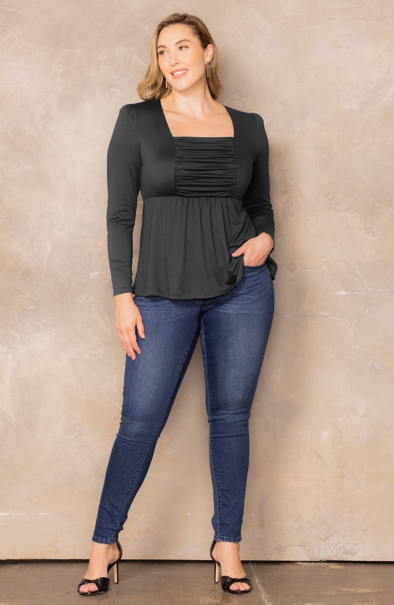 Kiyonna Rylan Ruched Knit Top, Alternate, color, 