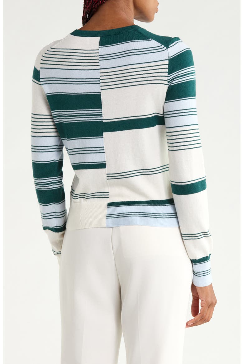 Maylee Cotton & Wool Sweater, Alternate, color, BLACK/ BLUE SPLICE
