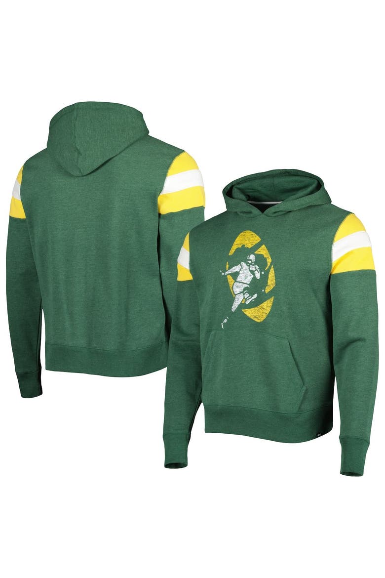 Men's '47 Green Green Bay Packers Legacy Premier Nico Pullover Hoodie, Main, color, Heather Green