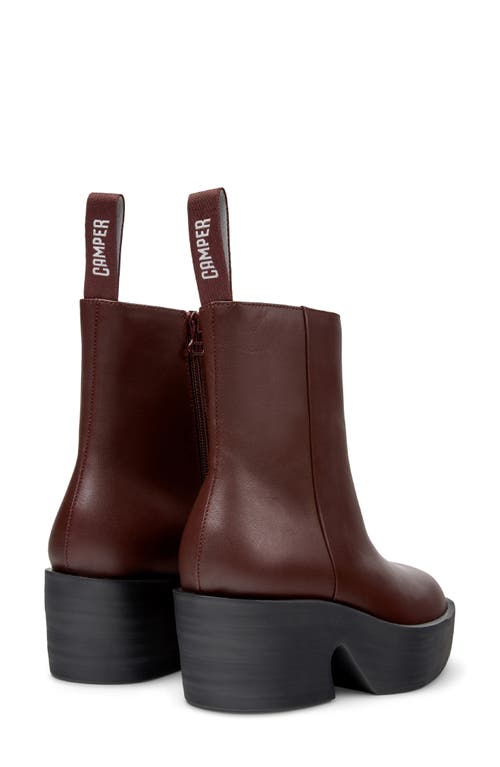 Camper Billie Platform Boot In Burgundy
