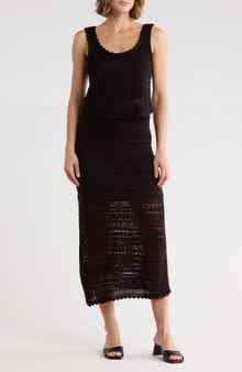 Madden Girl Open Knit Tank & Maxi Skirt Set