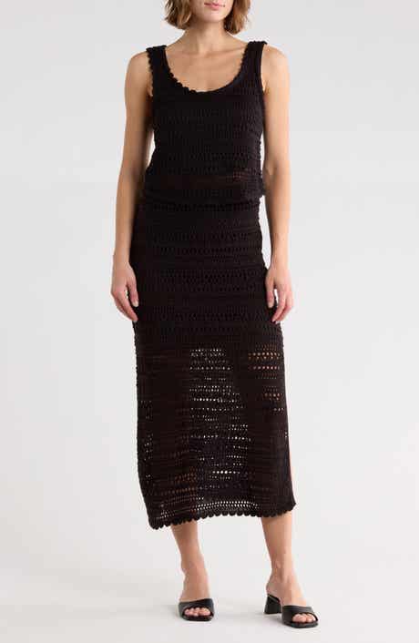 Madden Girl Open Knit Tank & Maxi Skirt Set