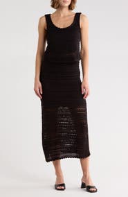 Madden Girl Open Knit Tank & Maxi Skirt Set
