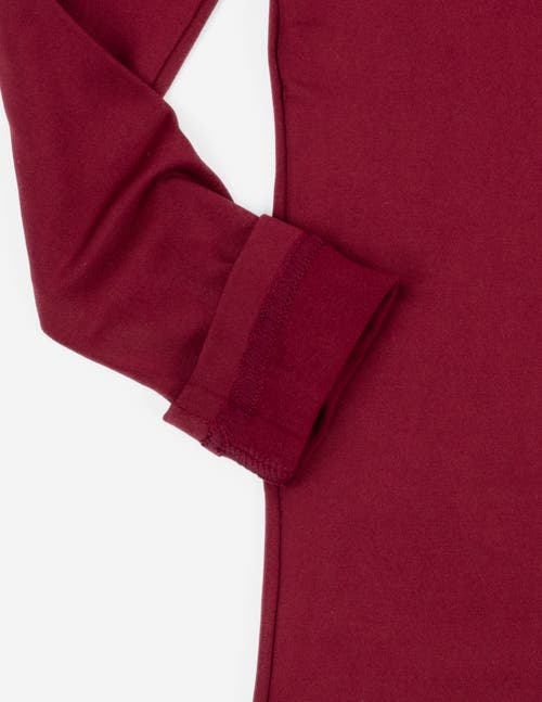 Leveret Kids Solid Thermal Pajamas In Burgundy
