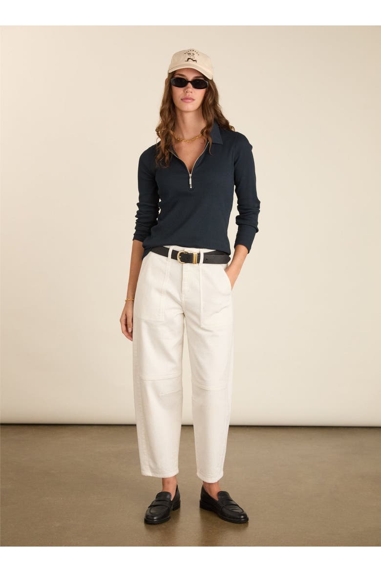 Reece Stretch Barrel Leg Cargo Jeans, Alternate, color, Soft White