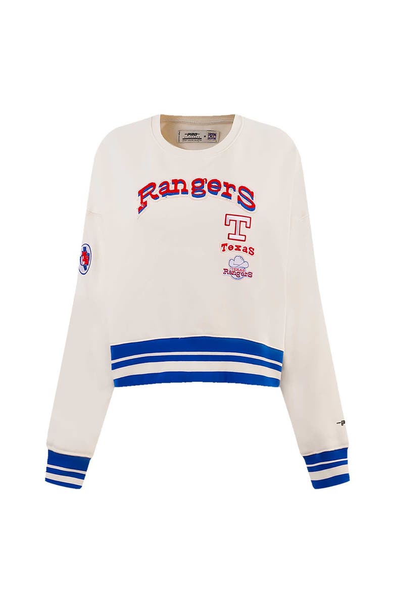 PRO STANDARD Women's Pro Standard Cream Texas Rangers Retro Classic Fleece Pullover Sweatshirt, Alternate, color, 