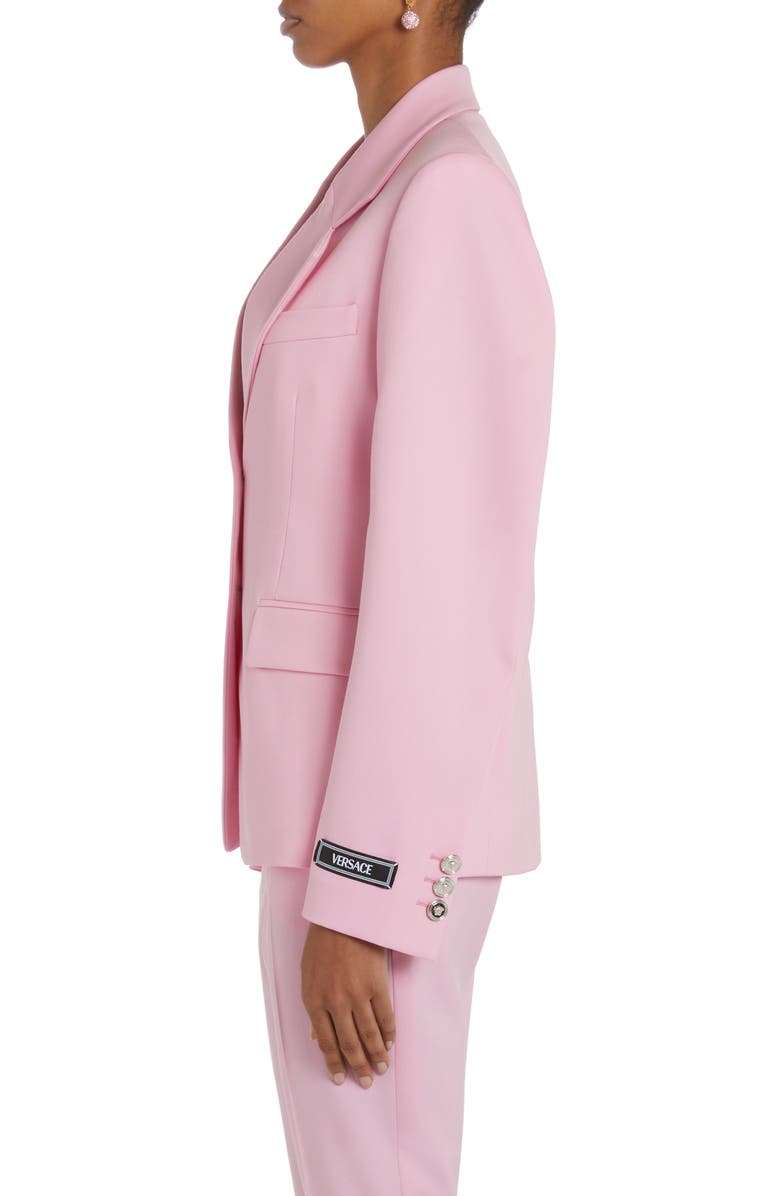 Versace Medusa Single Breasted Stretch Virgin Wool Blazer, Alternate, color, 