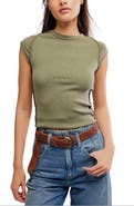 Free People Ever Had Cap Sleeve Cotton T-Shirt
