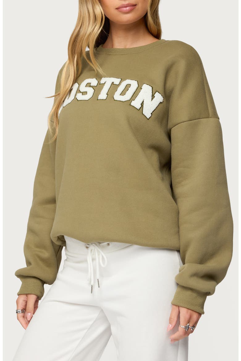 Boston Girl Sweatshirt, Alternate, color, OLIVE