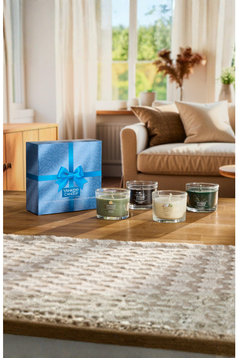 EveryDay Scented Votive Candle Gift Set - Sage & Citrus, Balsam Cedar, Coconut Beach, Midsummer's Night, Alternate, color, Multicolored