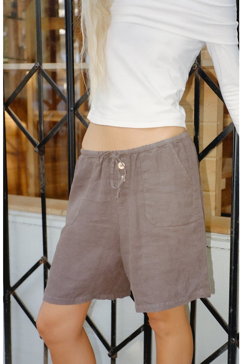 Linen Shorts, Alternate, color, Mocha