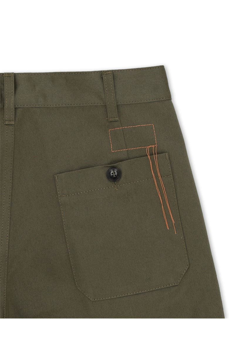 Fortela Cotton Gabardine Trousers with Pleats, Alternate, color, Green