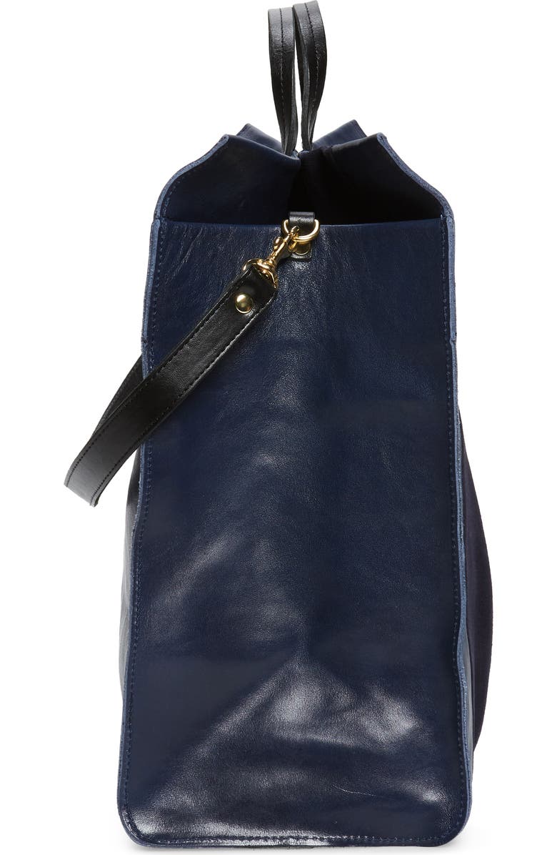 Clare V. Simple Stripe Leather Tote, Alternate, color,