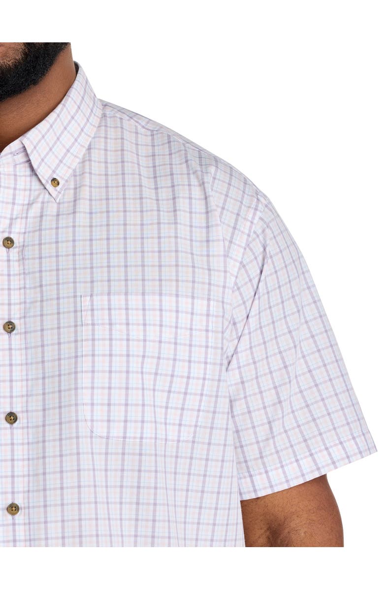Harbor Bay by DXL Big & Tall Easy-Care Small Plaid Sport Shirt V3, Alternate, color, Purple Pink
