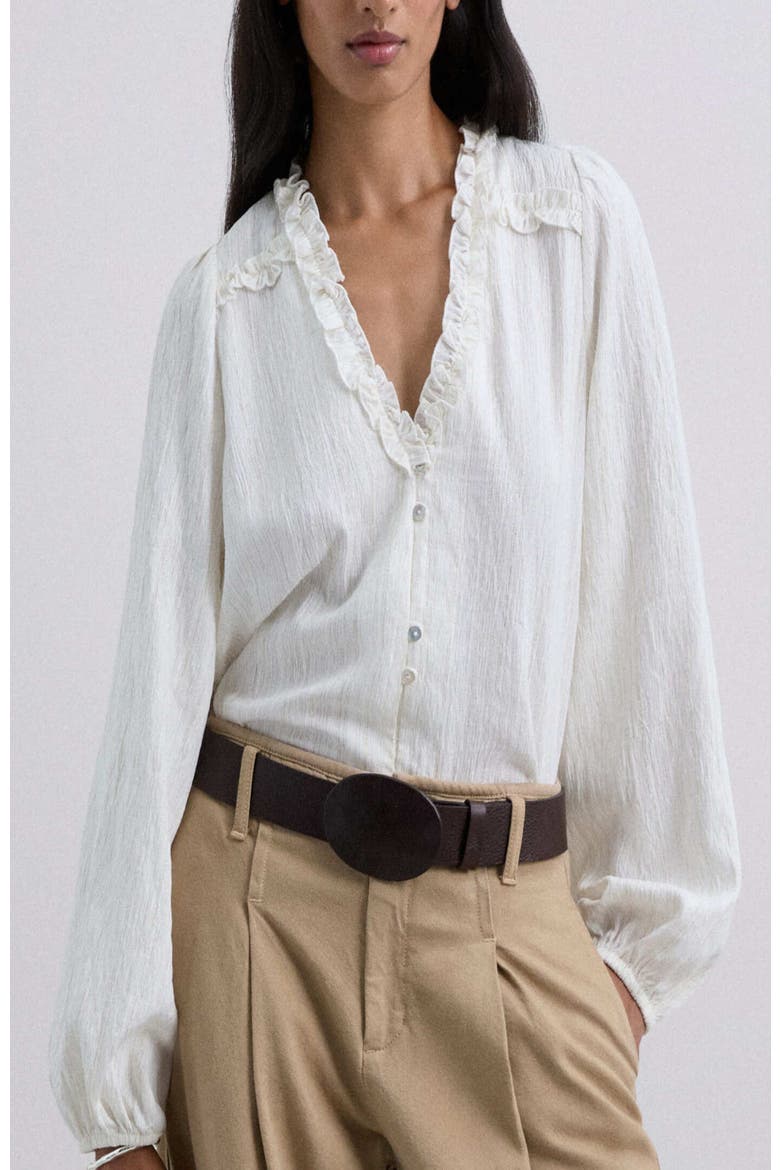 Lurex Stripes Shirt, Main, color, Offwhite