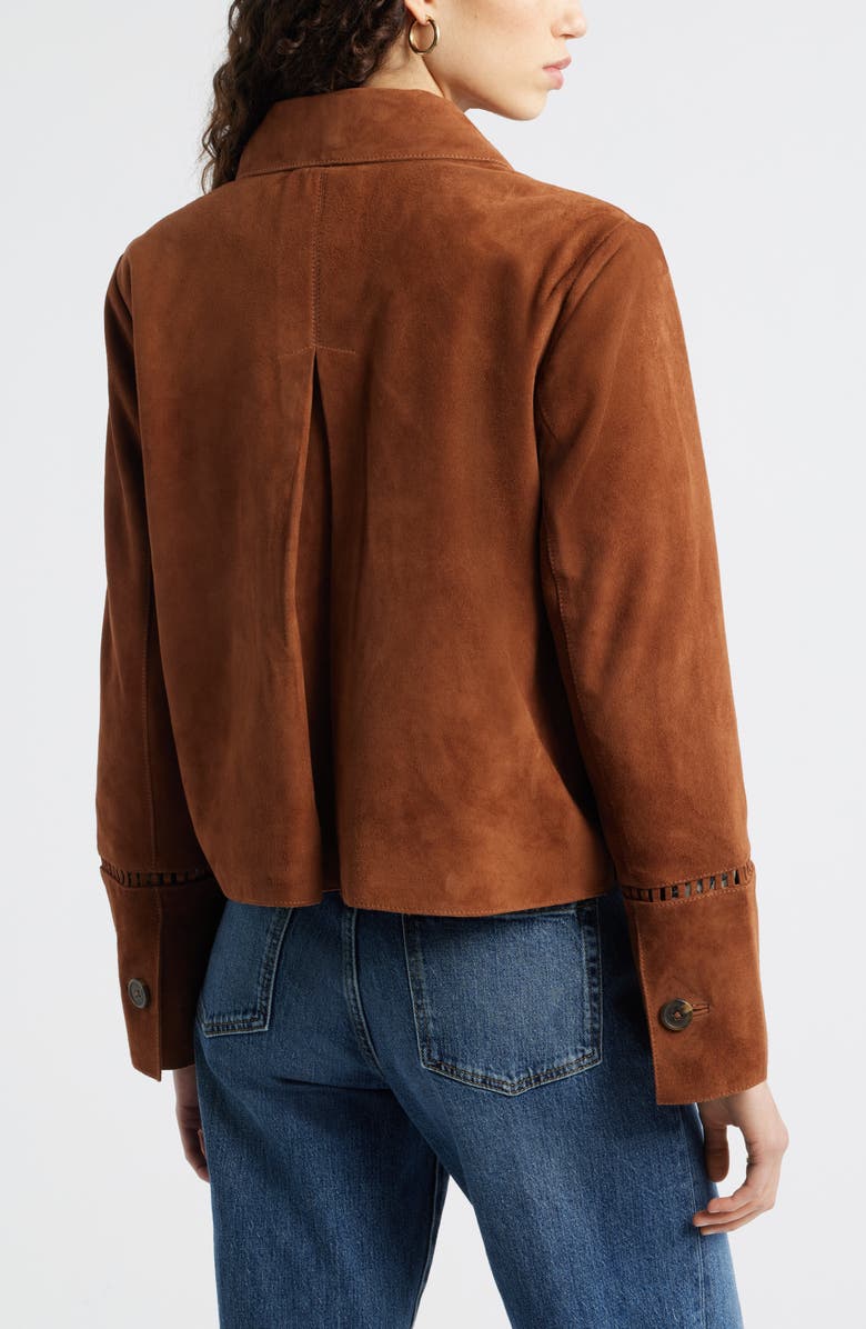 Treasure & Bond Suede Swing Jacket, Alternate, color, Brown Shell