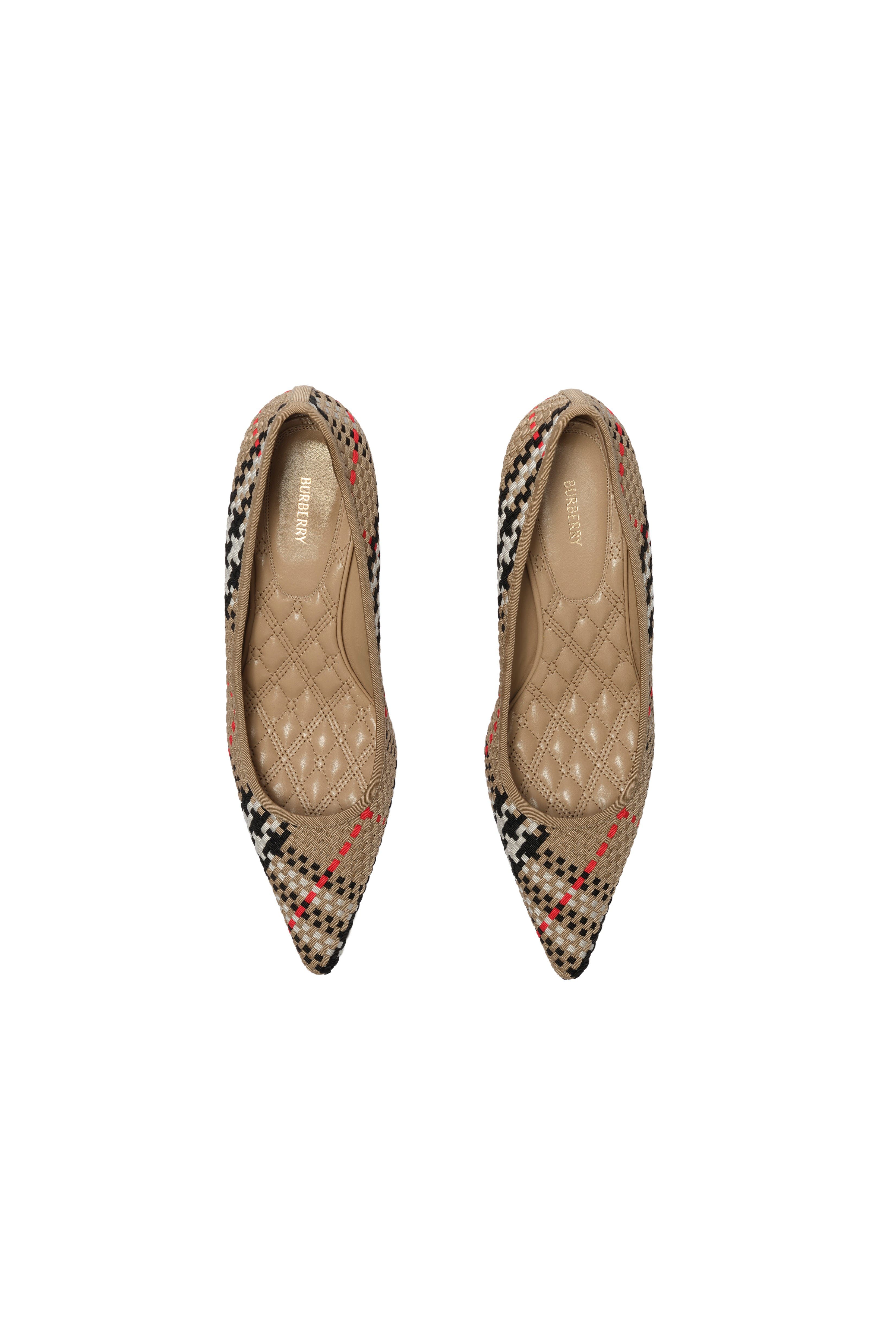 Burberry Check Dame Pumps, Alternate, color, Sand Beige