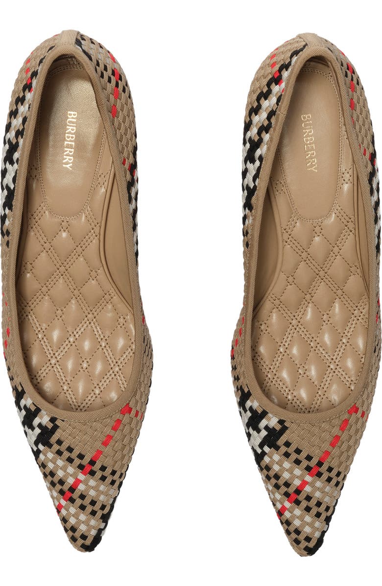 Burberry Check Dame Pumps, Alternate, color, Sand Beige
