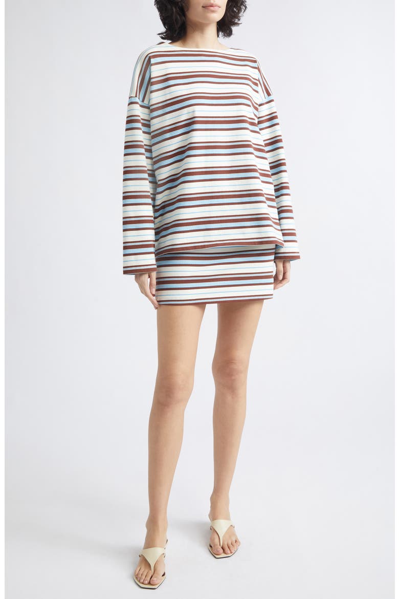 Nadine Striped Cotton Top, Alternate, color, CHOCOLATE MULTI STRIPE