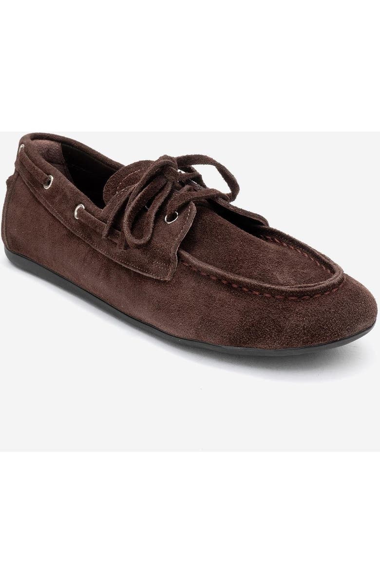 Forever & Always Shoes Serelis Leather Lace Up Loafer, Main, color, Brown Suede Leather