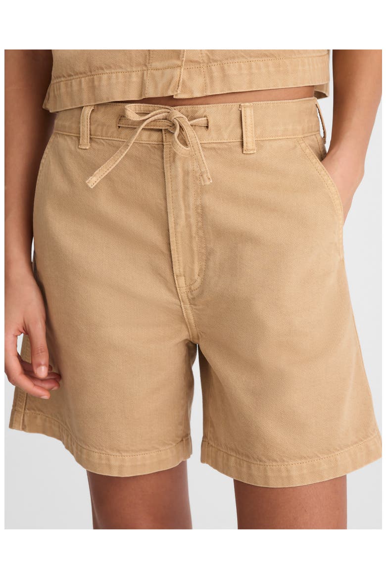 Drawstring Airy Denim Shorts, Alternate, color, FAWN