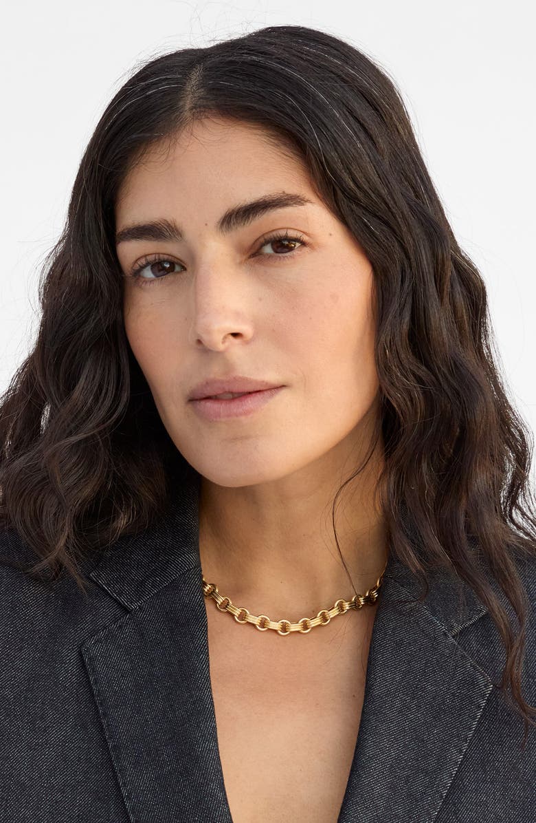 Clare V. Le Story Chain Necklace, Alternate, color, Vintage Gold